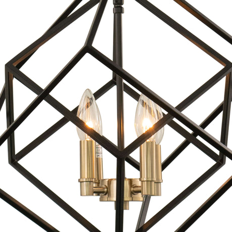 Pendant - Rad 17.5-in. 4 Light Pendant Black And Natural Brass P0372