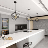 Pendant - Rad 17.5-in. 4 Light Pendant Black And Natural Brass P0372