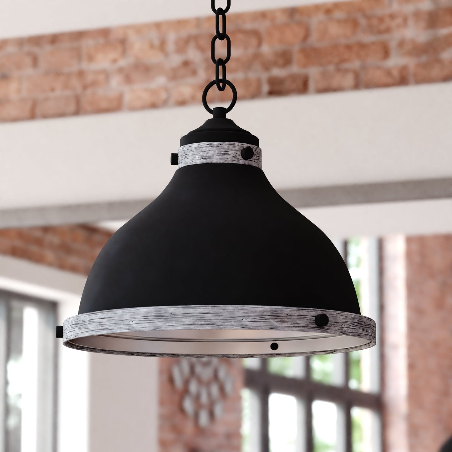 Pendant - Sheffield 15-in. Pendant New Bronze And Distressed Ash With Light Silver Inner P0368