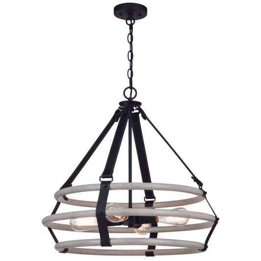 Pendant - Taylor 24-in. 4 Light Pendant Textured Black And Ash Gray P0371