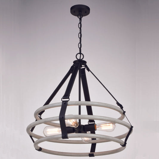 Pendant - Taylor 24-in. 4 Light Pendant Textured Black And Ash Gray P0371