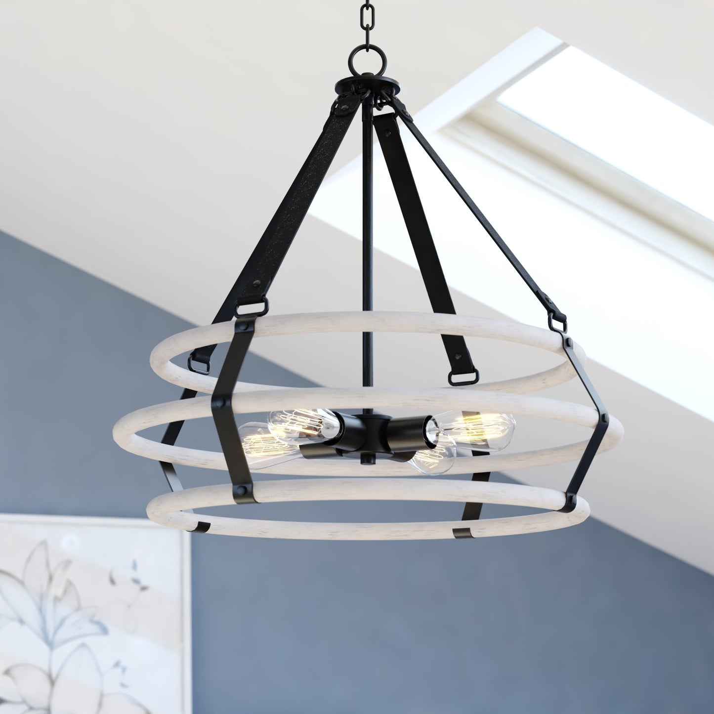 Pendant - Taylor 24-in. 4 Light Pendant Textured Black And Ash Gray P0371