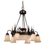 Rustic - Vaxcel Bryce 9L Deer Chandelier Burnished Bronze CH55406BBZ