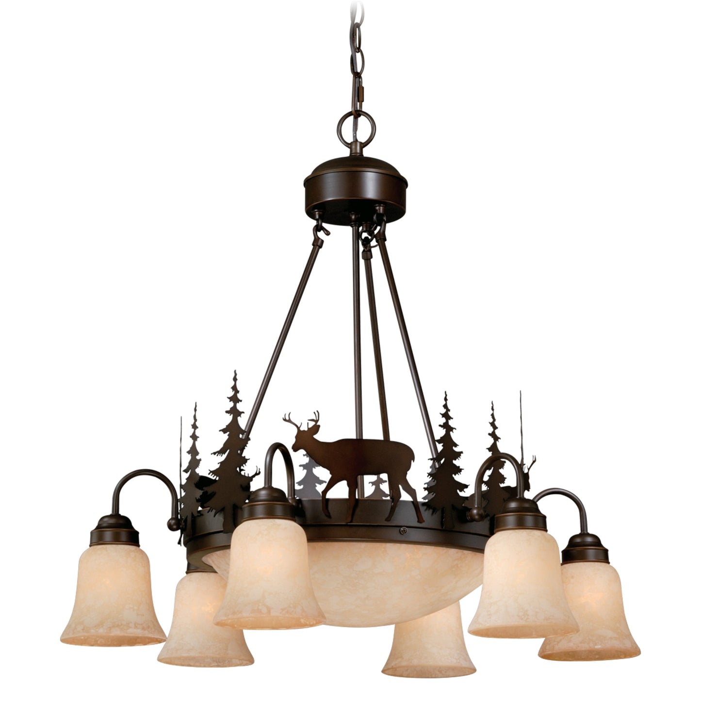 Rustic - Vaxcel Bryce 9L Deer Chandelier Burnished Bronze CH55406BBZ