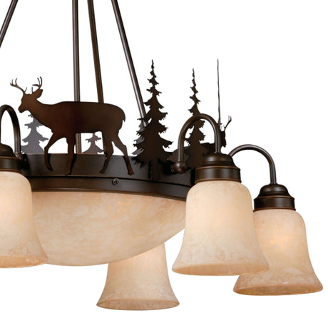 Rustic - Vaxcel Bryce 9L Deer Chandelier Burnished Bronze CH55406BBZ