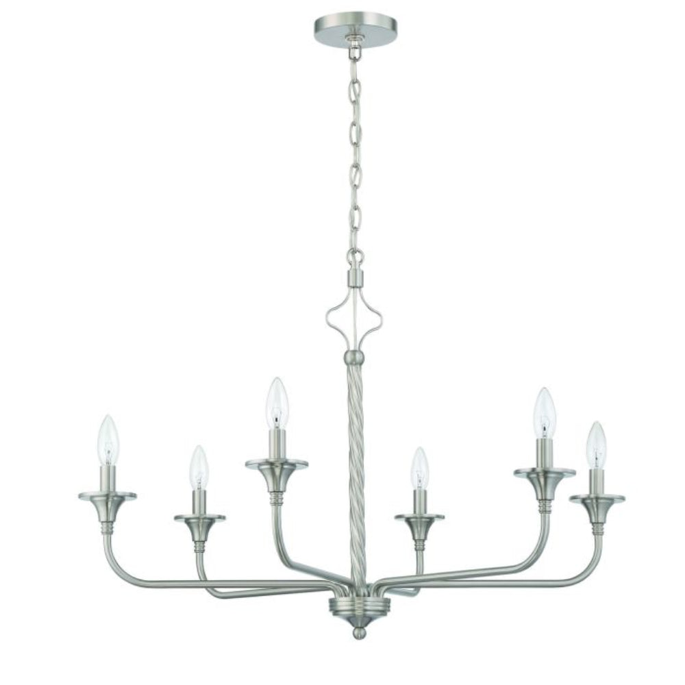 Traditional - Craftmade Jolenne 6 Light Chandelier Polished Nickel 57026-BNK