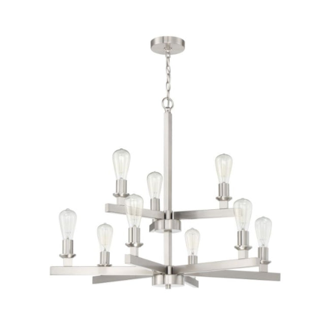 Transitional - Craftmade Chicago 9 Light Chandelier Polished Nickel 53129-BNK