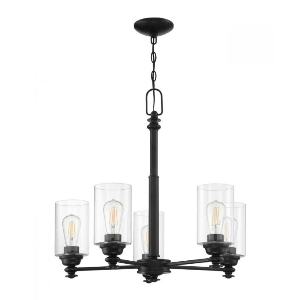 Transitional - Craftmade Dardyn 5 Light Chandelier Flat Black 49825-FB-C