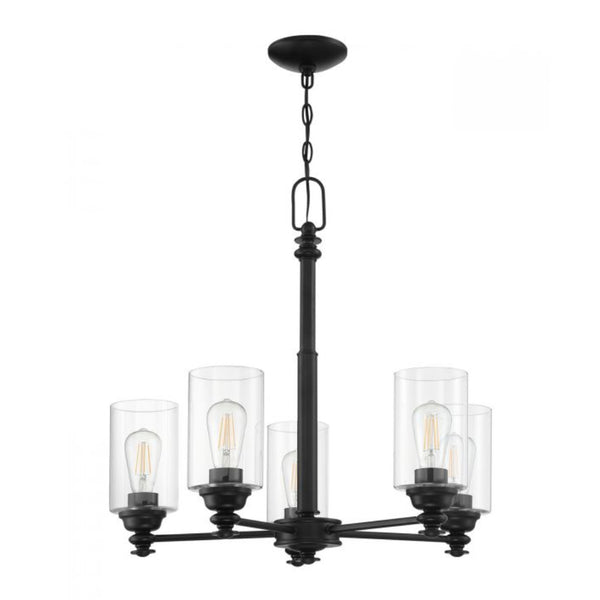 Transitional - Craftmade Dardyn 5 Light Chandelier Flat Black 49825-FB-C