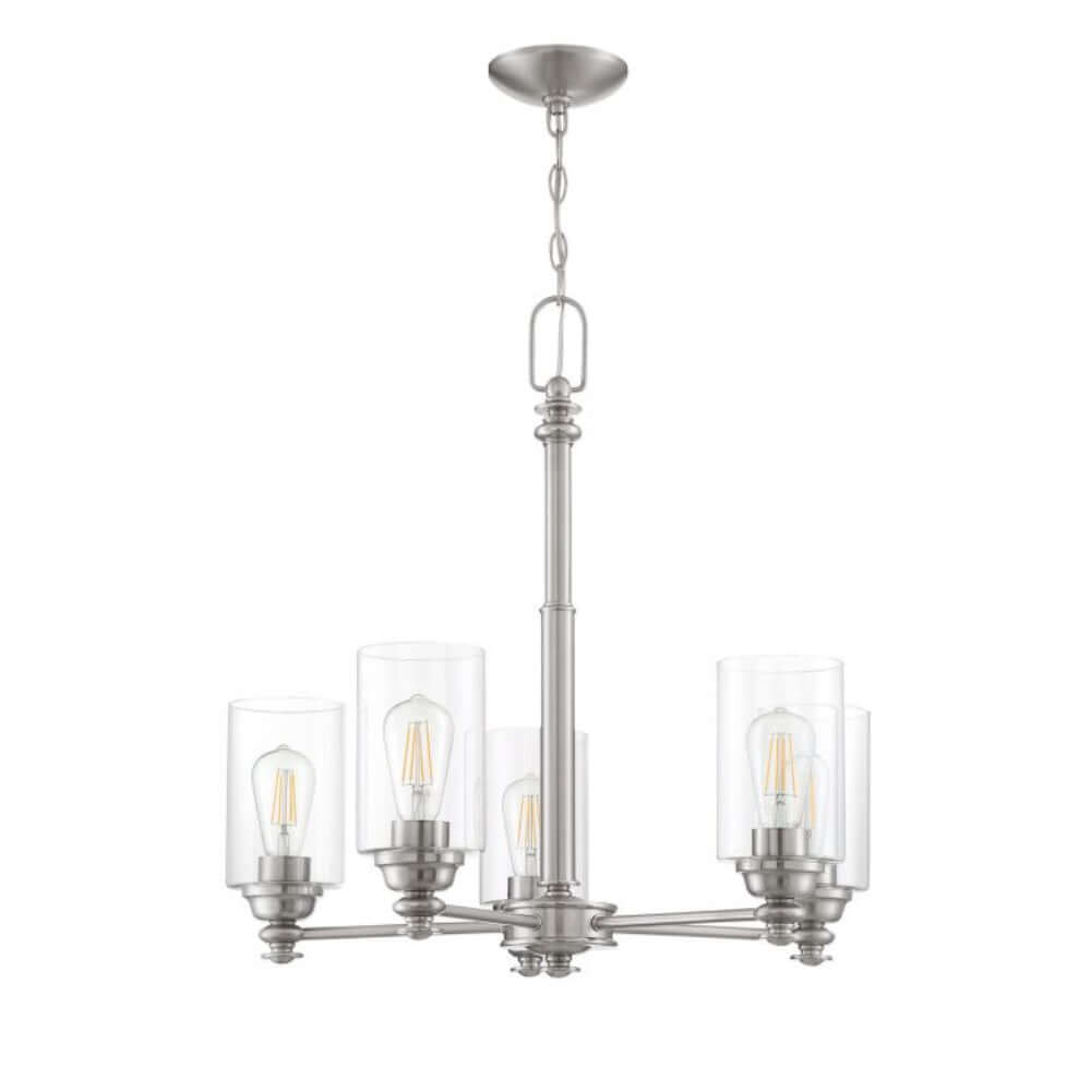 Transitional - Craftmade Dardyn 5 Light Chandelier Polished Nickel 49825-BNK-C