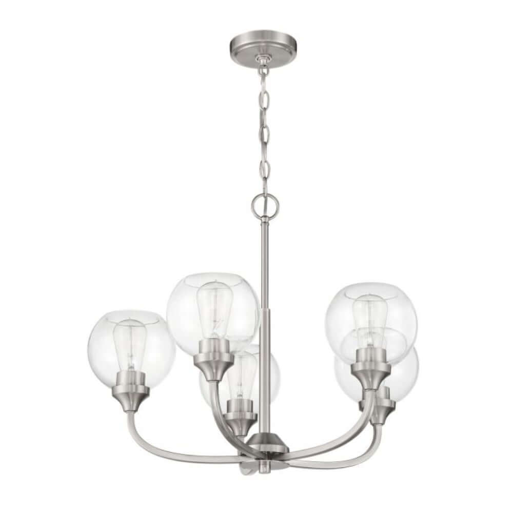 Transitional - Craftmade Glenda 5 Light Chandelier Polished Nickel 56225-BNK