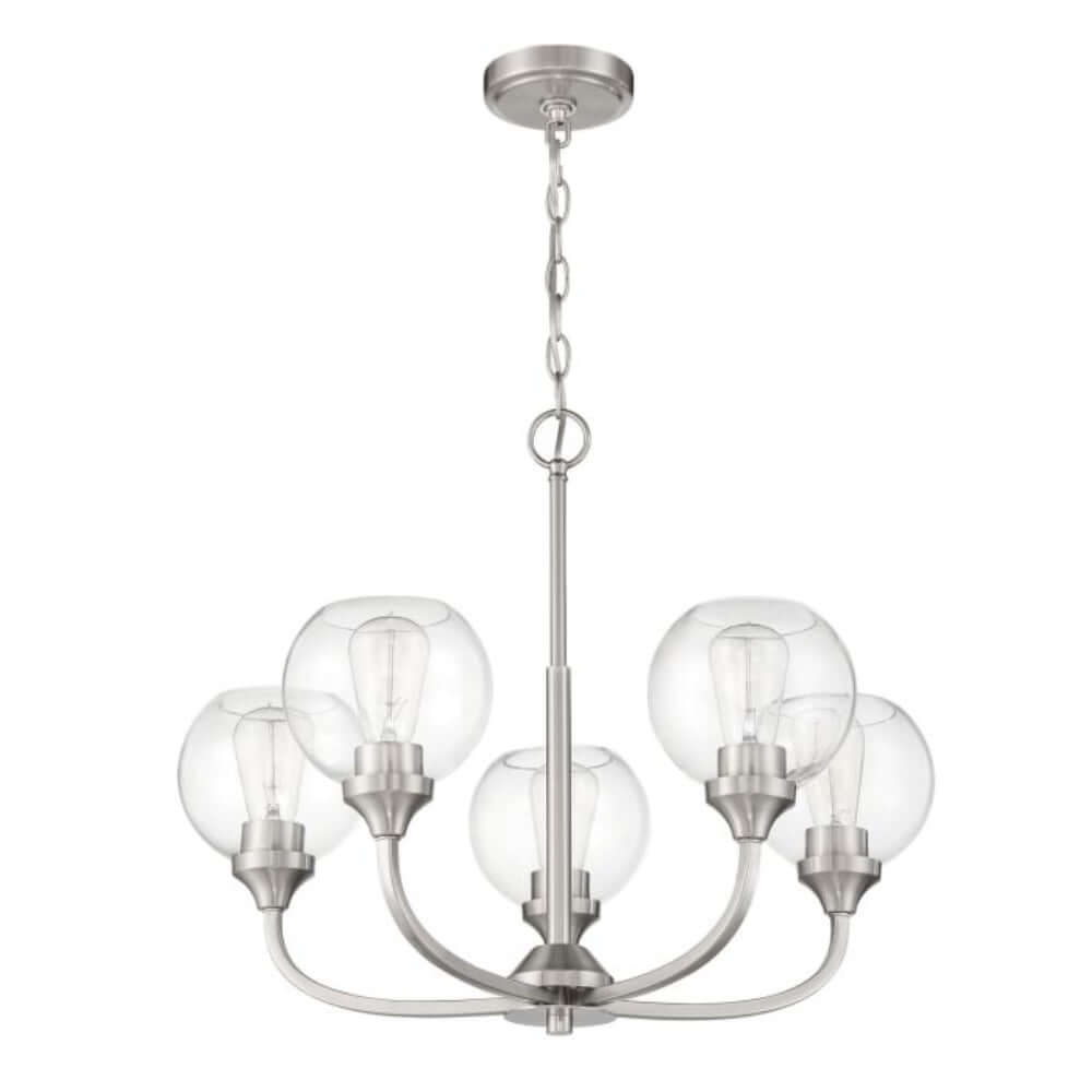 Transitional - Craftmade Glenda 5 Light Chandelier Polished Nickel 56225-BNK