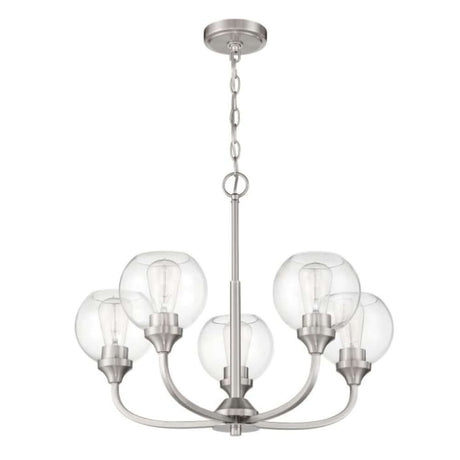 Transitional - Craftmade Glenda 5 Light Chandelier Polished Nickel 56225-BNK