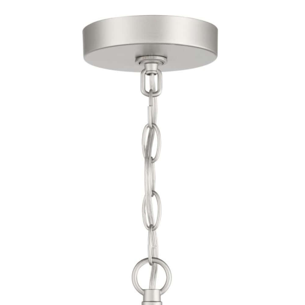 Polished nickel chandelier ceiling mount with chain for Craftmade Hailie 6 Light Chandelier.