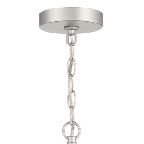 Polished nickel chandelier ceiling mount with chain for Craftmade Hailie 6 Light Chandelier.