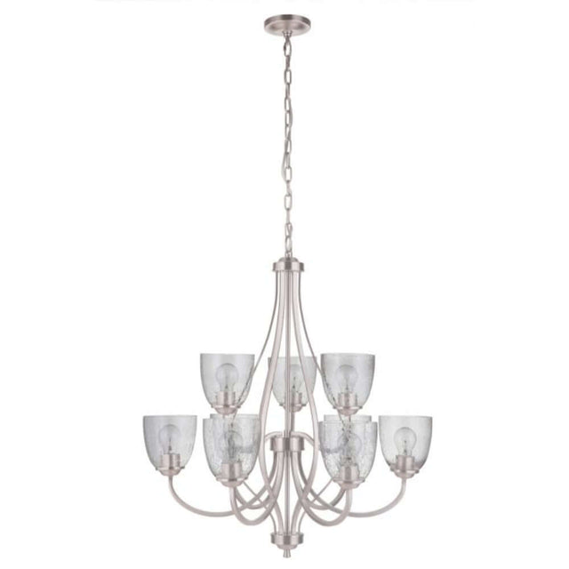 Transitional - Craftmade Serene 9 Light Chandelier Polished Nickel 49929-BNK