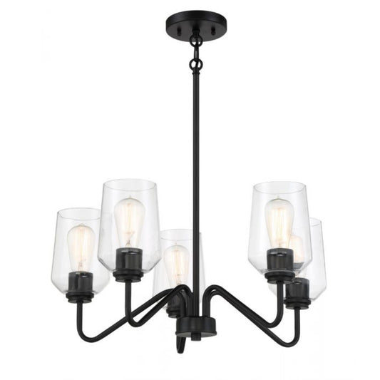 Transitional - Craftmade Shayna 5 Light Chandelier Flat Black 56125-FB