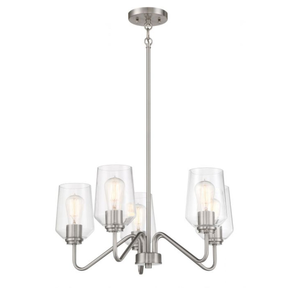 Transitional - Craftmade Shayna 5 Light Chandelier Polished Nickel 56125-BNK